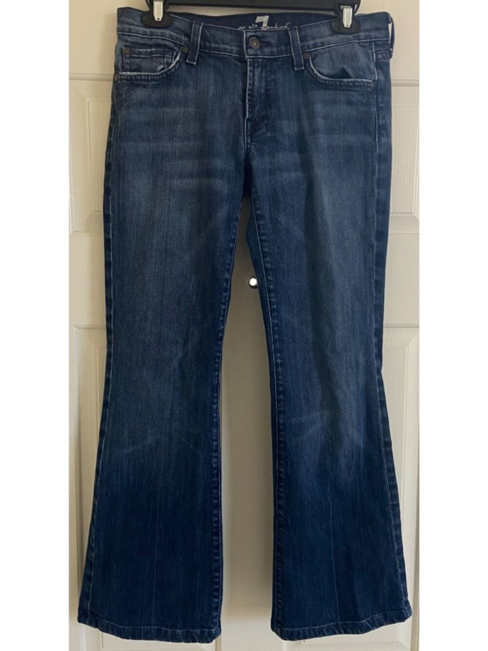Vintage 7 For All Mankind Womens Flare Jeans W 30" - L 28" Blue Low Rise